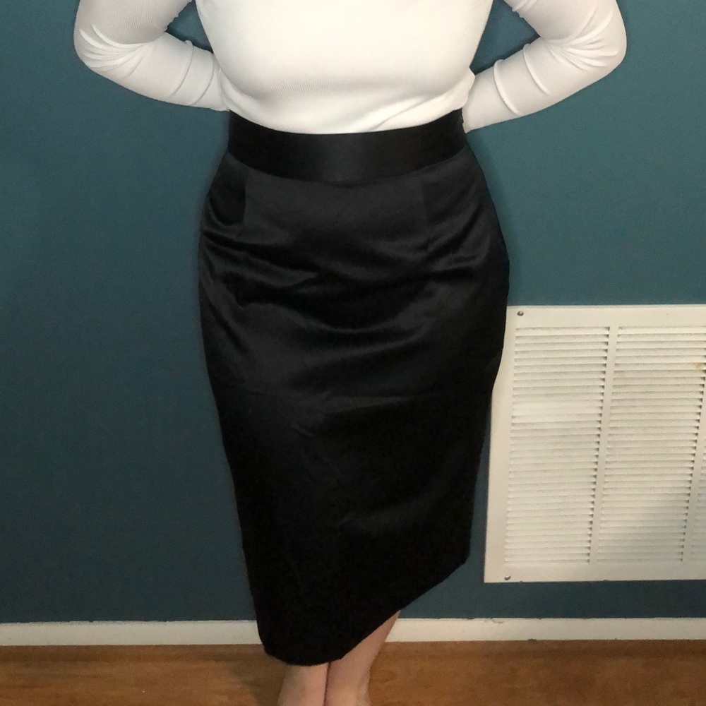 “346” Brooks Brothers Black Silk High Waisted Skirt